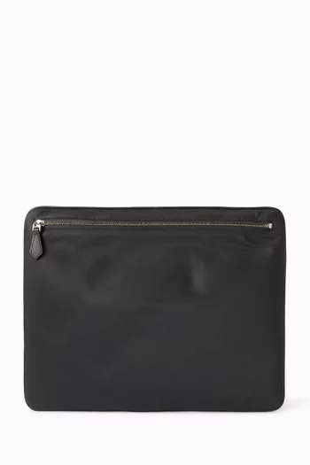 Clutch Bag in Nylon & Leather