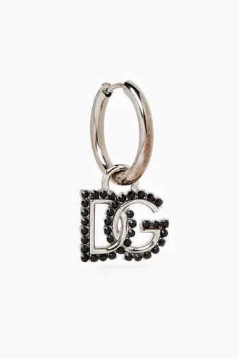 Logo Single Hoop Earring in Metal