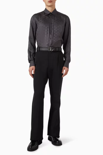 DG Logo Martini Jacquard Shirt in Silk