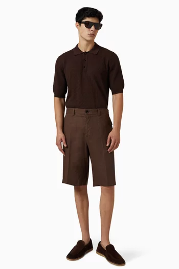 Micro-pattern Polo Shirt in Cotton Knit