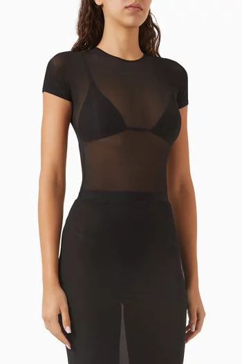 Sheer Bodysuit in Nylon Blend