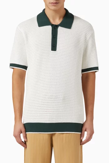 Vidal Polo Shirt in Cotton Crochet