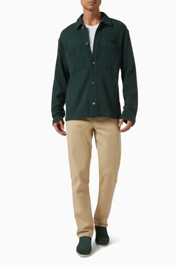 قميص بنمط جاكيت بريتو قطن بنسيج وافل