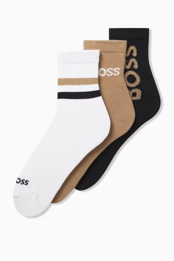 Logo Socks in Cotton-blend, Set of 3