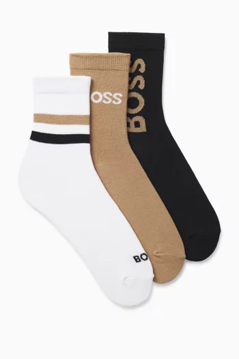 Logo Socks in Cotton-blend, Set of 3