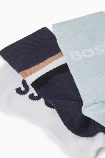 Logo Socks in Cotton-blend, Set of 3
