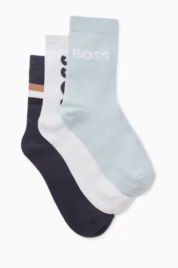 Logo Socks in Cotton-blend, Set of 3