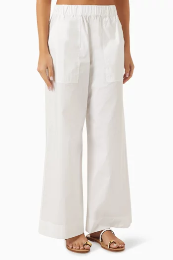 Arden Wide-leg Pants in Cotton Blend