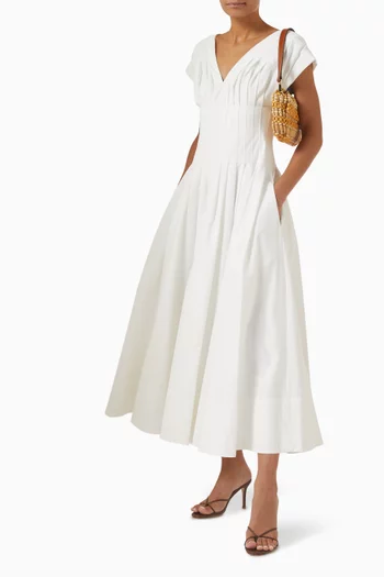 فستان نينا بفتحة رقبة V قطن فاي