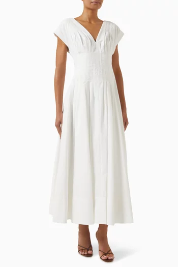 فستان نينا بفتحة رقبة V قطن فاي