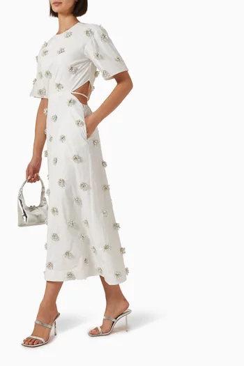 فستان ستارلا مطرز قطن بوبلين