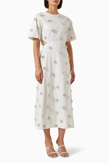 فستان ستارلا مطرز قطن بوبلين