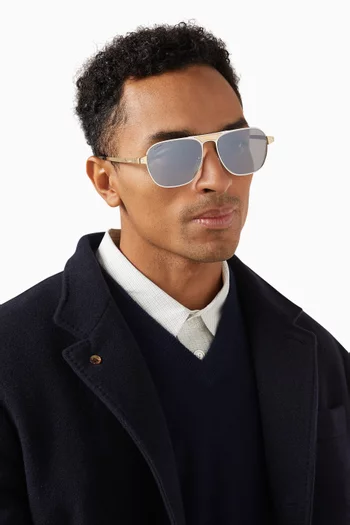 Love Aviator Sunglasses in Metal