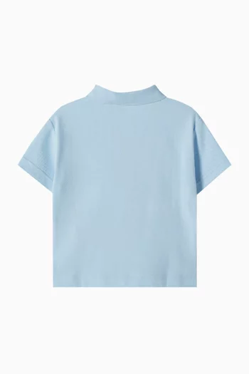 Bear Print Polo Shirt in Cotton