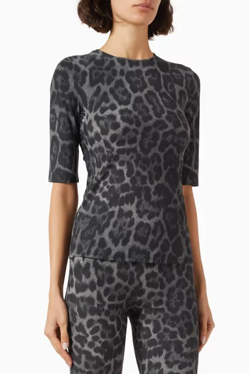 Leopard-print Top in in Nylon Blend