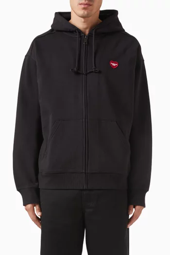 Hooded Heart II Zip Hoodie in Cotton-blend