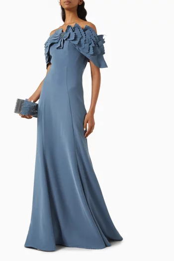 Embellished Off-shoulder Gown