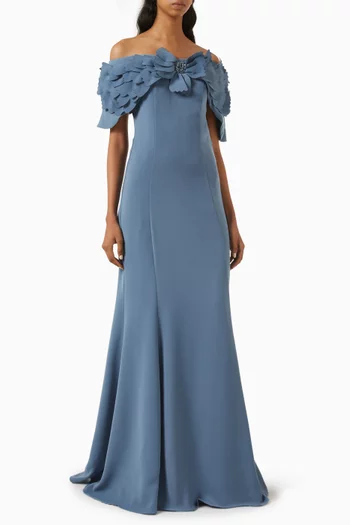Embellished Off-shoulder Gown
