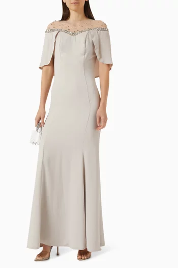 Crystal-embellished Dress in Crepe