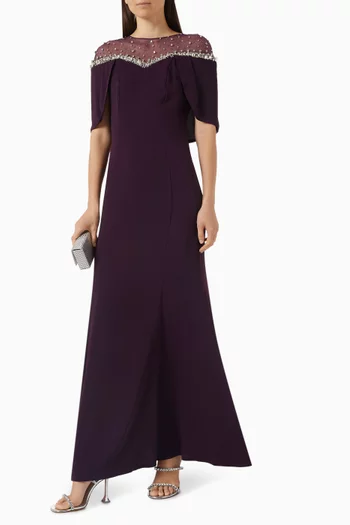 Crystal-embellished Dress in Crepe