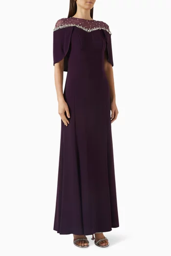 Crystal-embellished Dress in Crepe