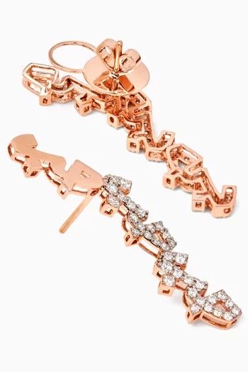 "Hobb/Love" Diamond Earrings in 18kt Rose Gold