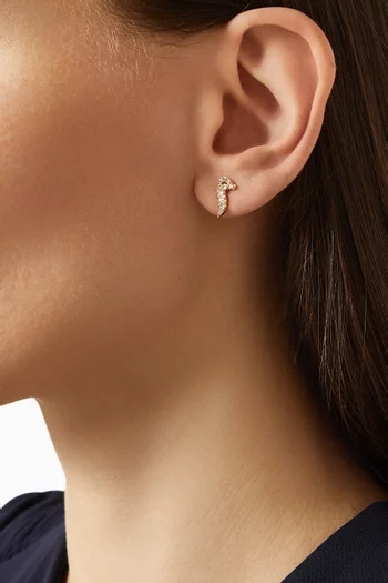 Oula Arabic Letter 'Meem' Diamond Earrings in 18kt Gold
