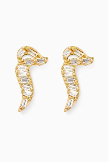 Oula Arabic Letter 'Meem' Diamond Earrings in 18kt Gold