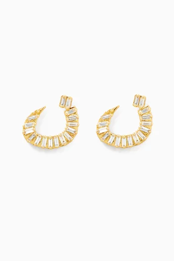 Oula XS Arabic Letter 'Noon' Diamond Earrings in 18kt Gold
