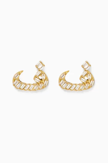 Oula Arabic Letter 'Faa' Diamond Earrings in 18kt Gold