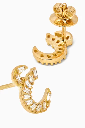 Oula Arabic Letter 'Ein' Diamond Earrings in 18kt Gold
