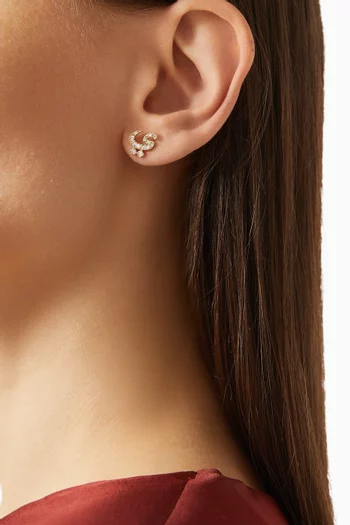 Oula Arabic Letter 'Yaa' Diamond Earrings in 18kt Gold
