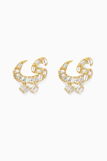 Oula Arabic Letter 'Yaa' Diamond Earrings in 18kt Gold