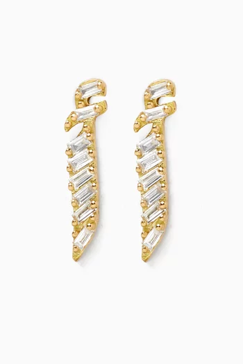 Oula Arabic Letter 'Alef' Diamond Earrings in 18kt Gold