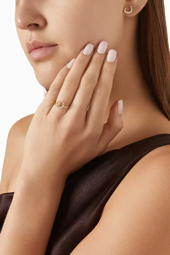 Oula XS Arabic Letter 'Noon' Diamond Ring in 18kt Gold