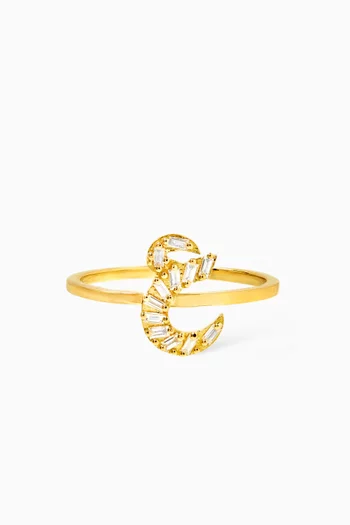 Oula XS Arabic Letter 'Ein' Diamond Ring in 18kt Gold