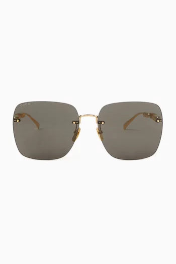 Square-frame Sunglasses in Metal