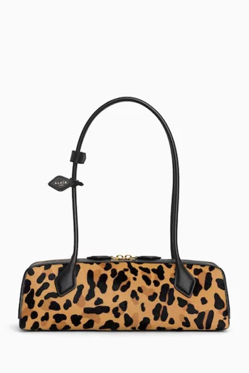 Medium Le Teckel Shoulder Bag in Animal-print Calf Hair