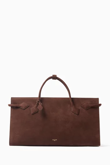 Medium Le Teckel Tote Bag in Nubuck Leather