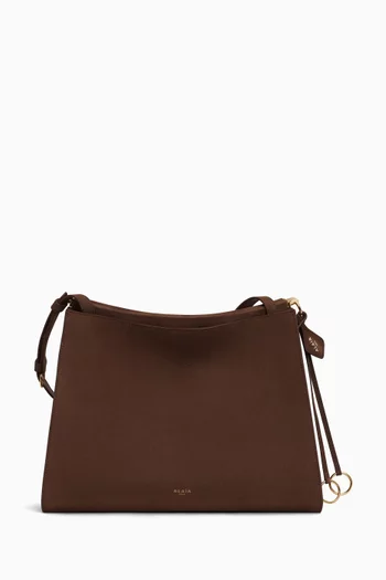 Medium Le Click Square Bag in Nubuck Leather