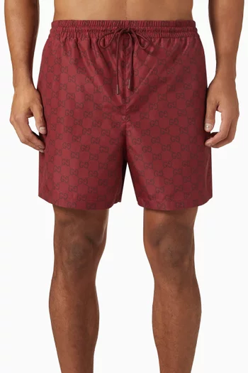 Printed Swim Shorts in GG Nylon