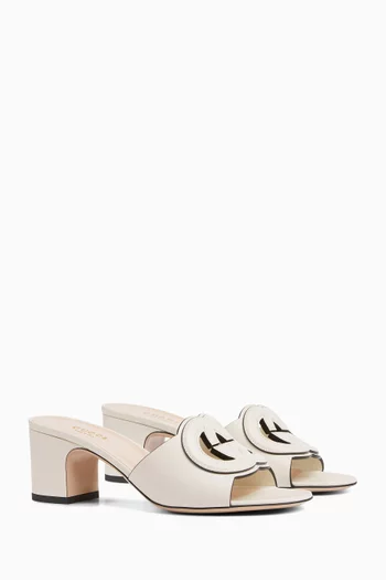 Interlocking GG 55 Mule Sandals in Leather