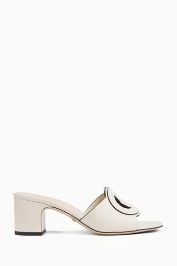 Interlocking GG 55 Mule Sandals in Leather