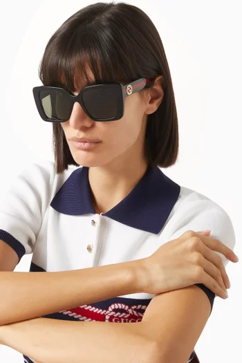Square Sunglasses in Recycled Acetate