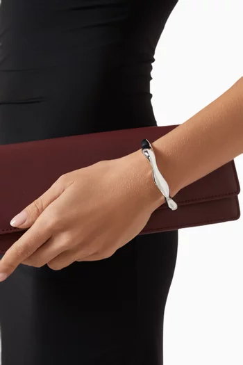 Eny Puff Cuff Bracelet in Silver Rhodium-plated