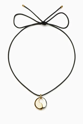 Sculptural Pebble Pedant Necklace in 18kt Recycled Gold-plated Brass