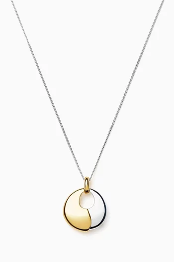 Sculptural Pebble Pedant Necklace in 18kt Recycled Gold-plated Brass