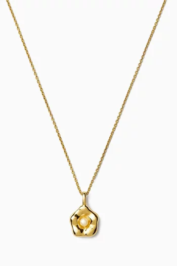 Eny Puffy Daisy Necklace in 18kt Gold-plated Brass
