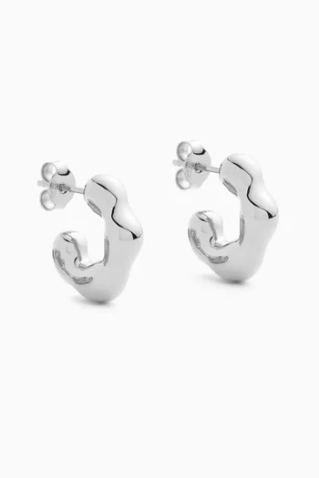 Eny Puffy Mini Hoop Earrings in Sterling Silver