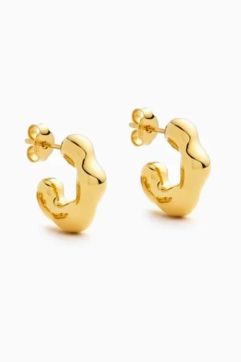 Eny Puffy Mini Hoop Earrings in 18kt Gold-plated Vermeil